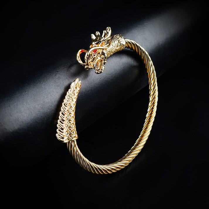 6mm Golden Metallic Draco Cuff Bangle