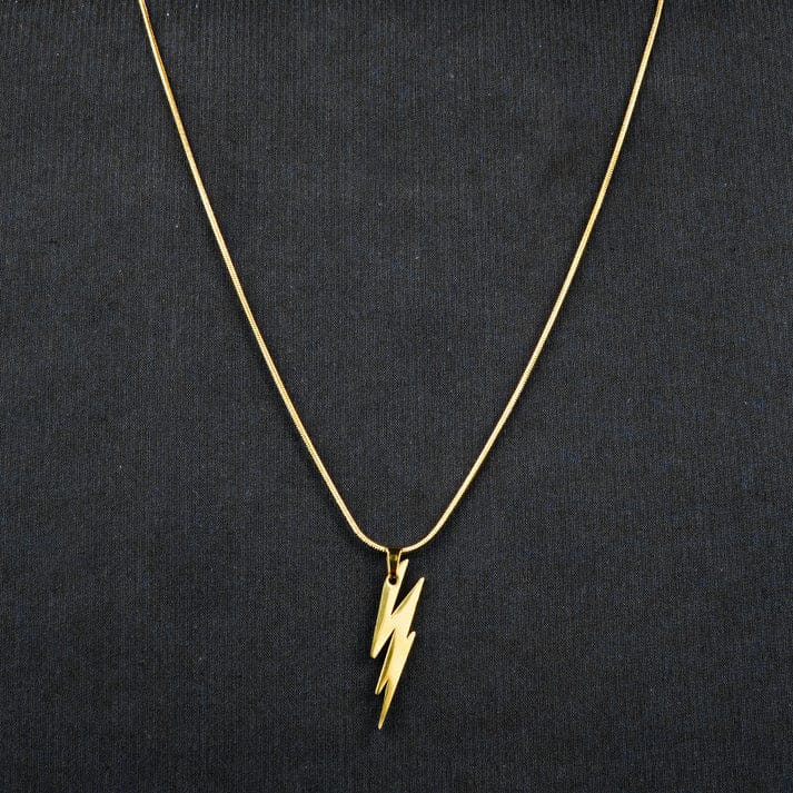 Lightning pendant with golden Roundcut chain