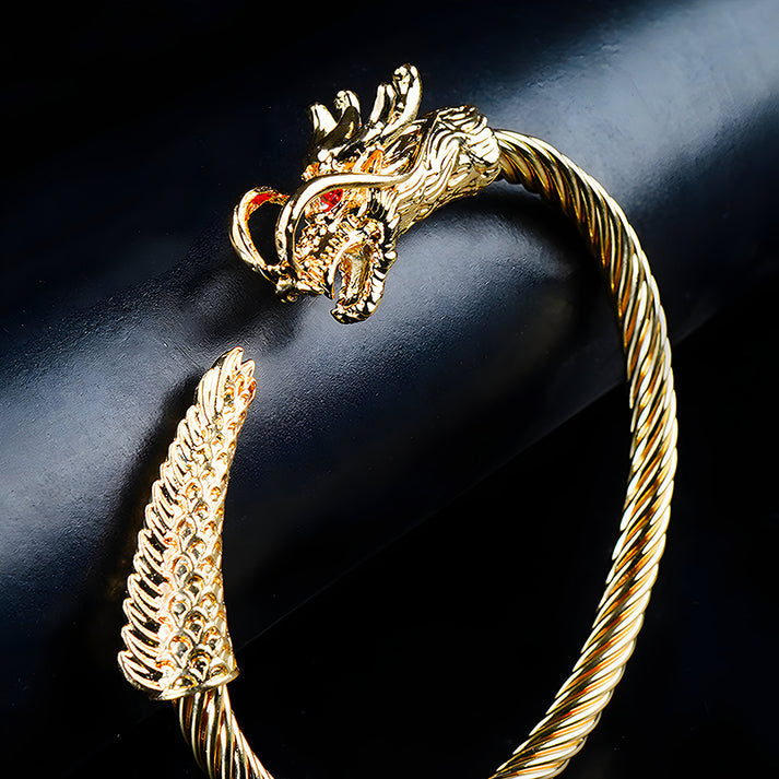 6mm Golden Metallic Draco Cuff Bangle
