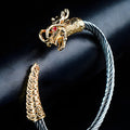 6mm Golden & Silver Metallic Draco Cuff Bangle