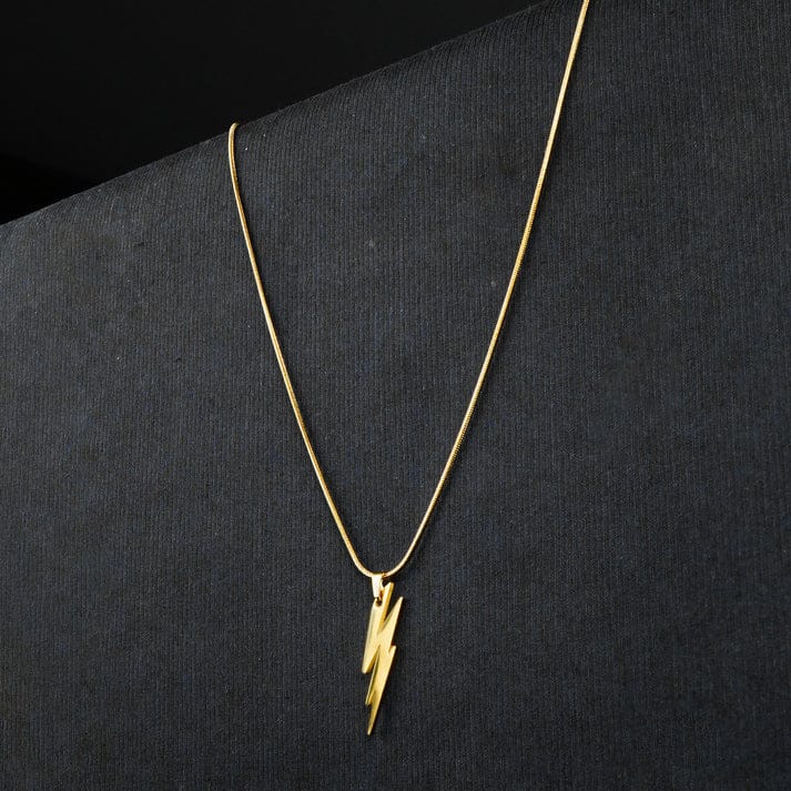 Lightning pendant with golden Roundcut chain